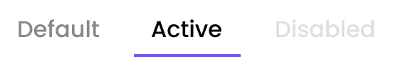 Figma tabs — active, idle, disabled